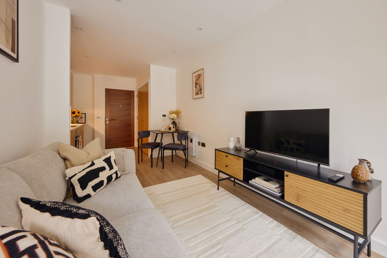 Signal Box Yard Studio Apartment Living Room